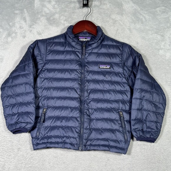 Patagonia Jacket Kids 5T Blue Baby Down Sweater Puffer Full Zip Insulated